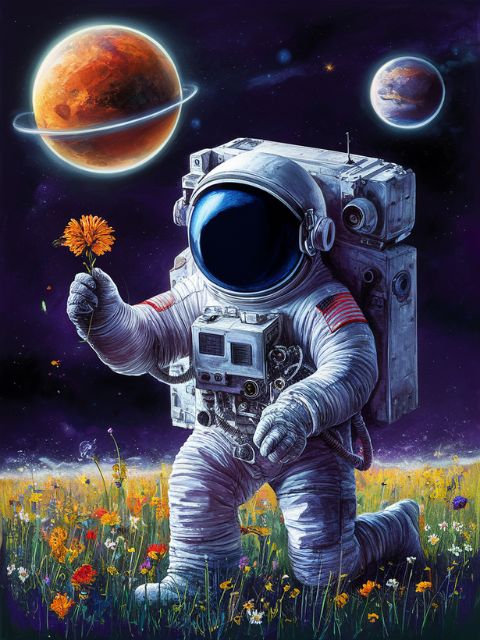 Astronaut Bringer of Hope - Paint by numbers