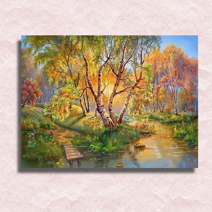 Autumn Birches Canvas - Painting by numbers shop