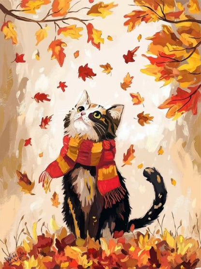 Autumn Kitty - Paint by numbers