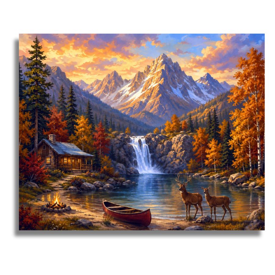 Autumn Waterfalls - Paint by Numbers Kit - Paint by numbers