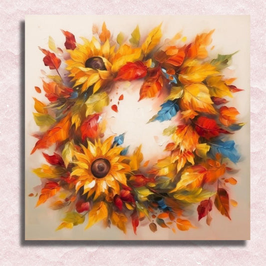 Autumn Wreath Canvas - Painting by numbers shop