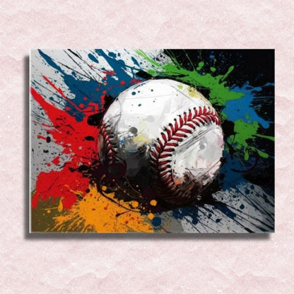 Baseball Color Burst Canvas - Paint by numbers