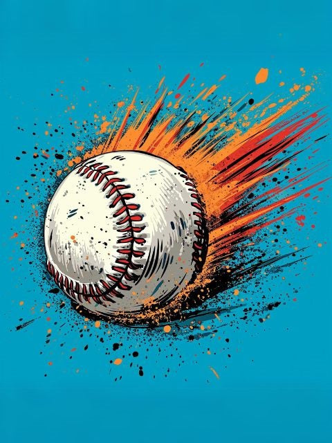 Baseball Color Burst - Paint by numbers