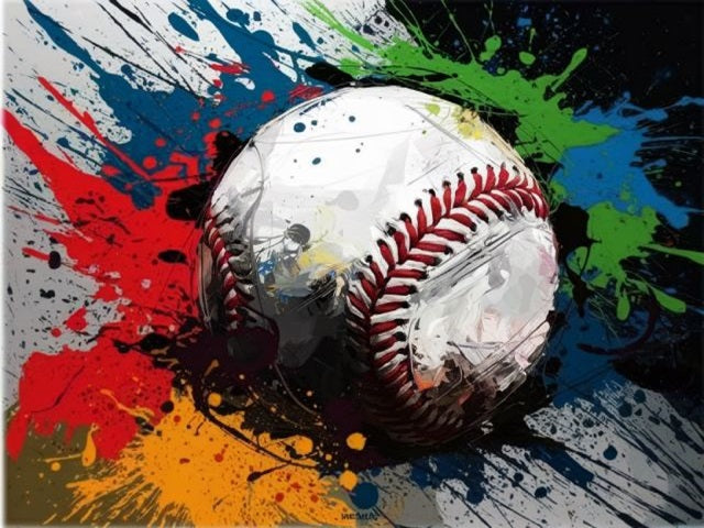 Baseball Color Burst - Paint by numbers