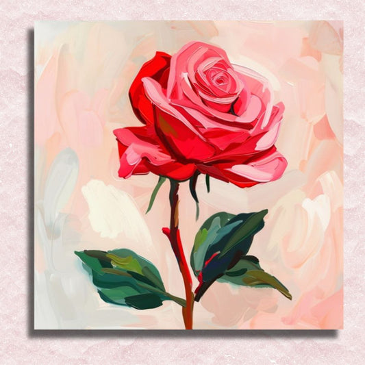 Beautiful Red Rose Canvas - Paint by numbers