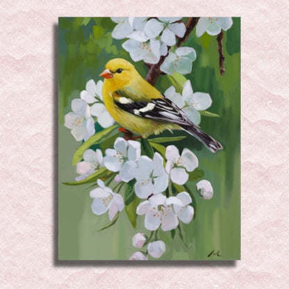 Bird on Blossom Tree Canvas - Paint by numbers