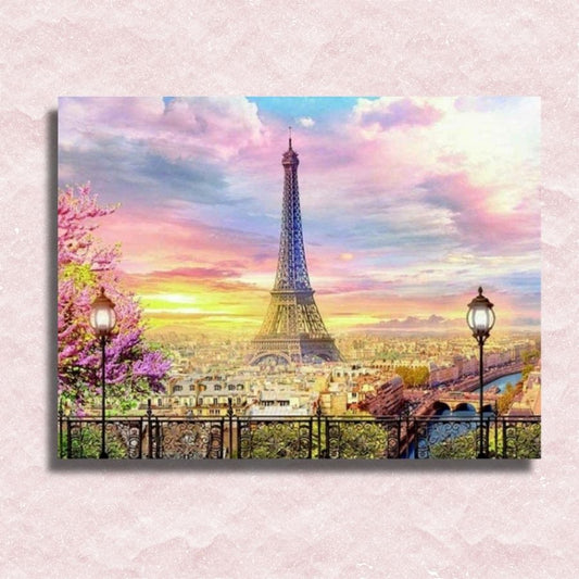 Blühendes Paris auf Leinwand – Malen-nach-Zahlen-Shop