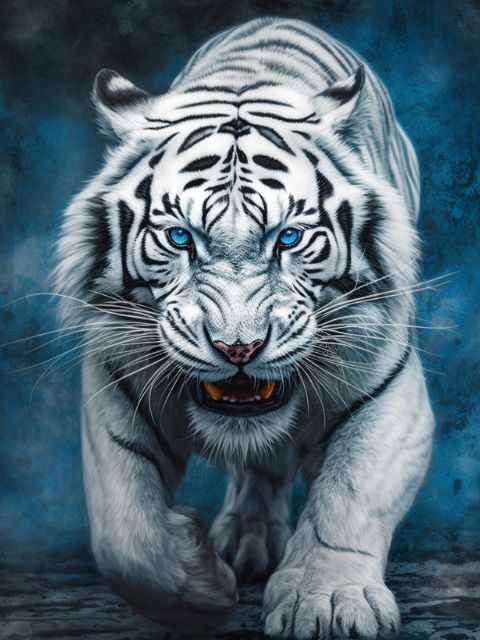 Blue Eyed Tiger Paint by numbers