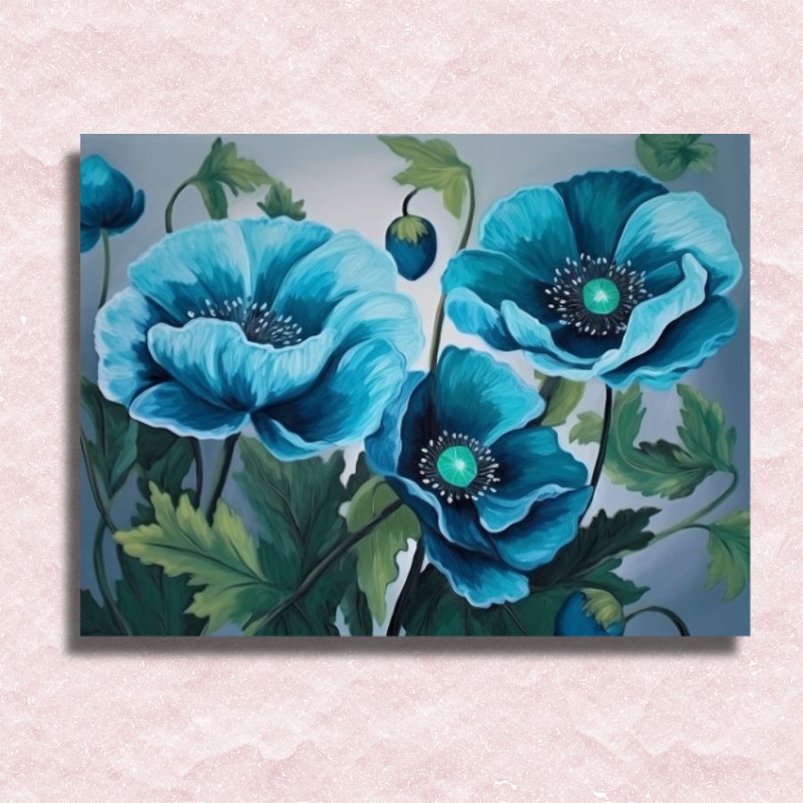 Blue Flowers Canvas - Painting by numbers shop