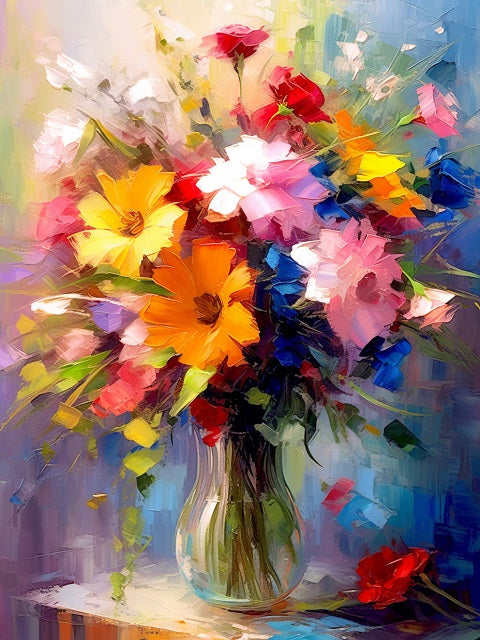Bright Color Flowers Paint by Numbers