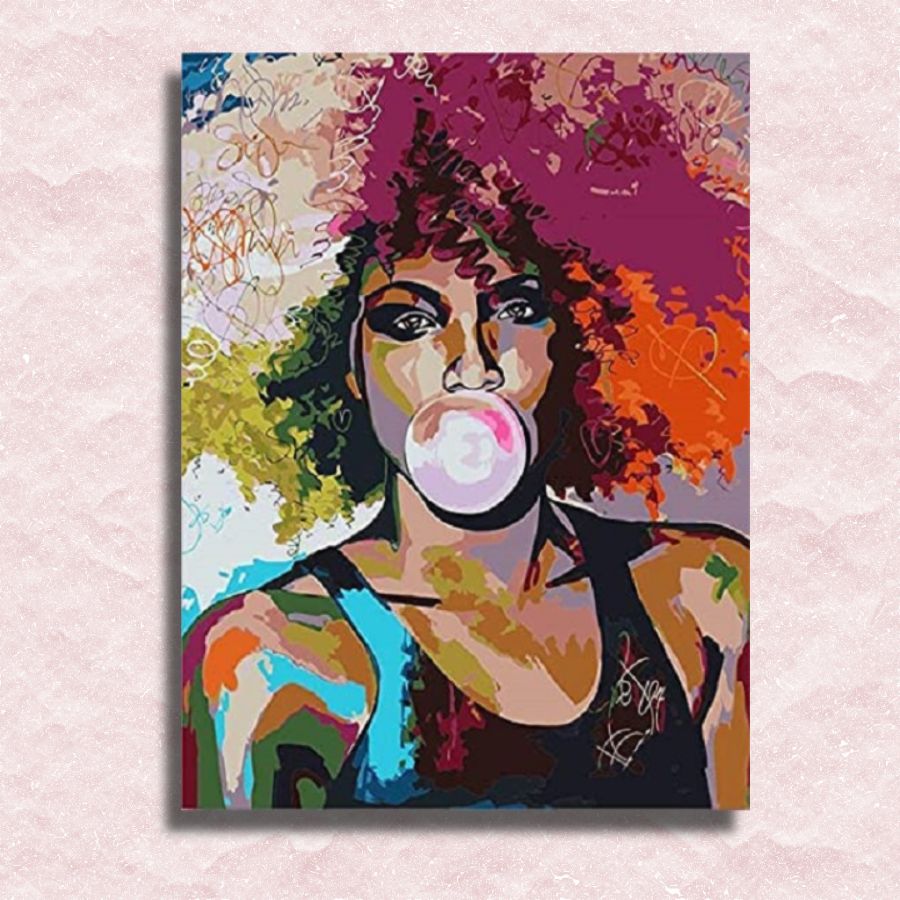 Bubble Gum Pop Art Woman Canvas - Schilderen op nummer winkel