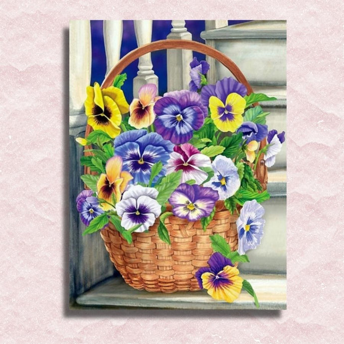 Bucket of Violets Canvas - Painting by numbers shop