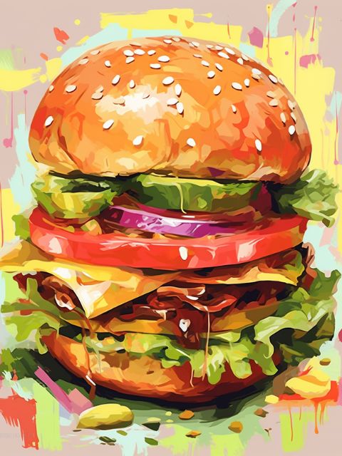 Burger - Painting by numbers shop