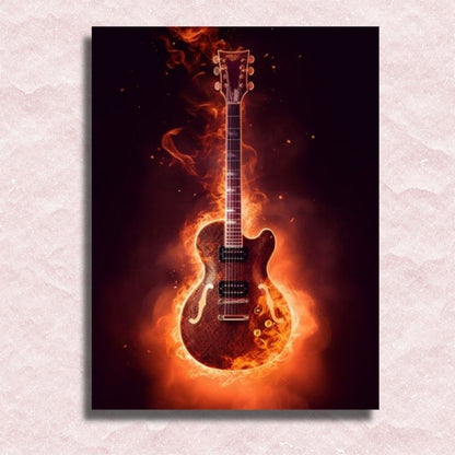Leinwand mit brennender Gitarre – Malen-nach-Zahlen-Shop