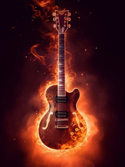 Burning Guitar - Painting by numbers shop