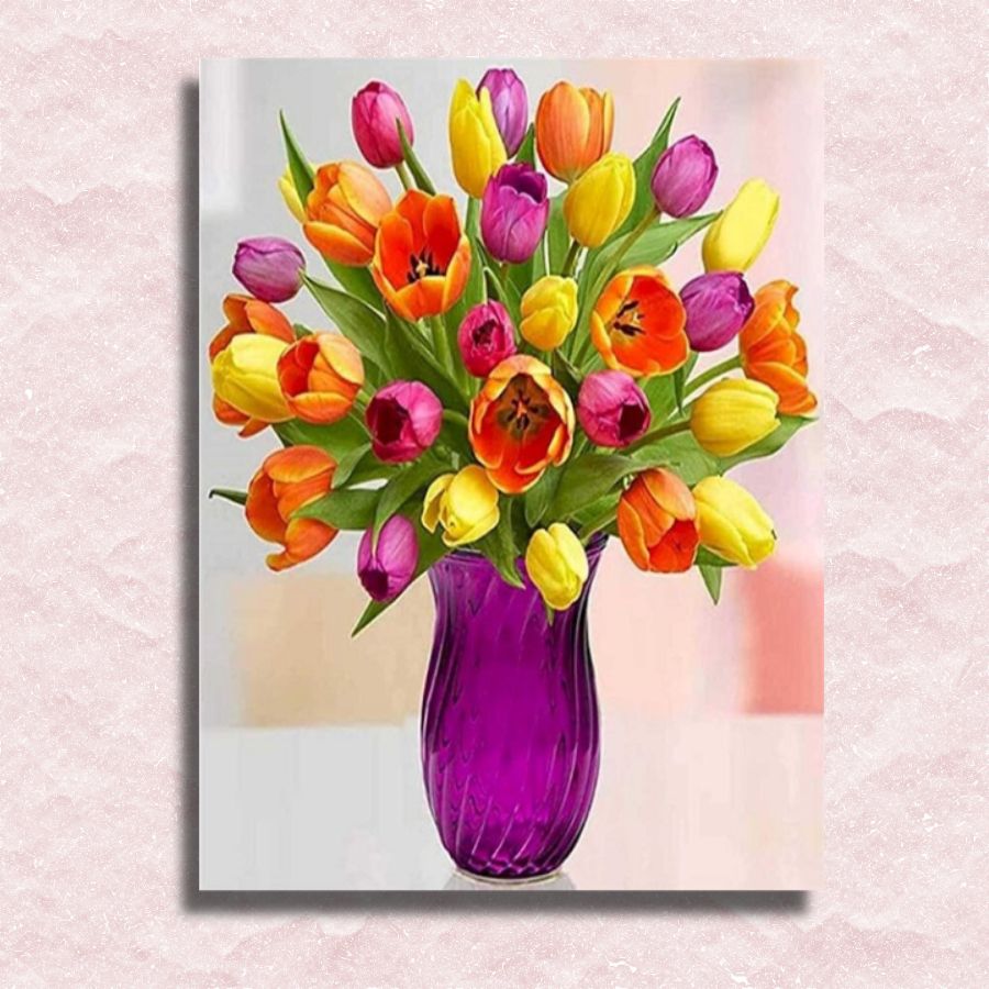 Burst of Tulips Canvas - Painting by numbers shop