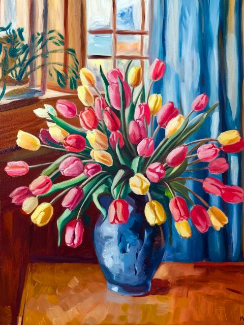 Burst of Tulips - Paint by numbers