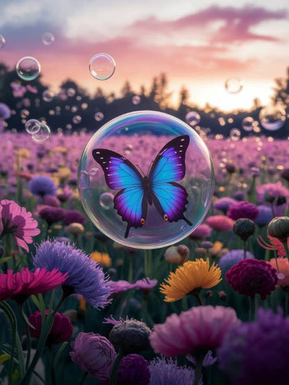 Butterfly and Bubbles- Paint by numbers