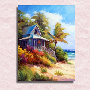 Caribbean Beach Canvas - Schilderij op nummer winkel