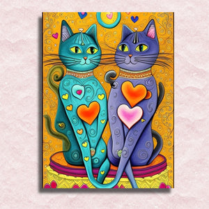 Cat Connection of Love Canvas - Schilderen op nummer winkel