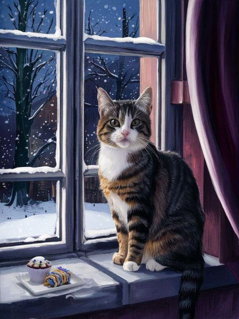 Cat on Windowsill - Painting by numbers shop