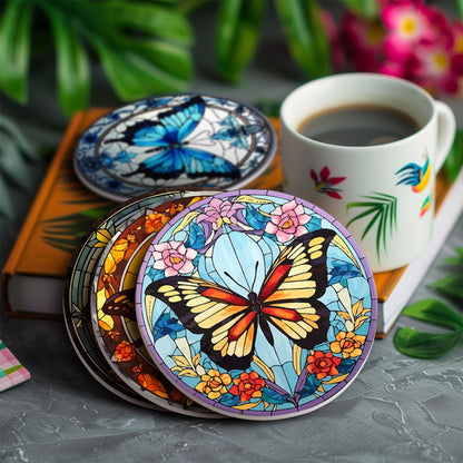 Charming Butterfly Coasters 4 Pack Paint by Numbers