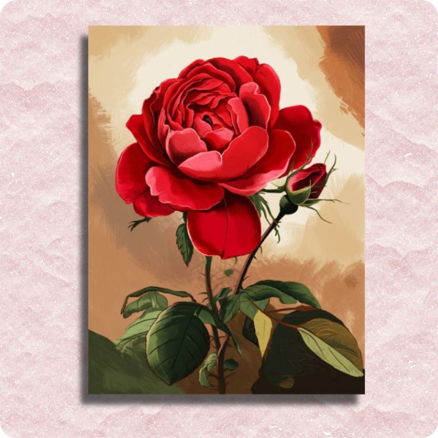 Charming Red Rose Canvas - Paint by numbers