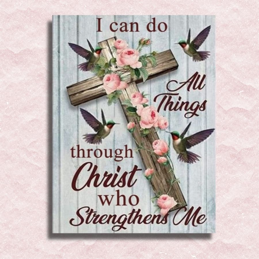 Leinwand „Christus stärkt mich“ – Malen-nach-Zahlen-Shop