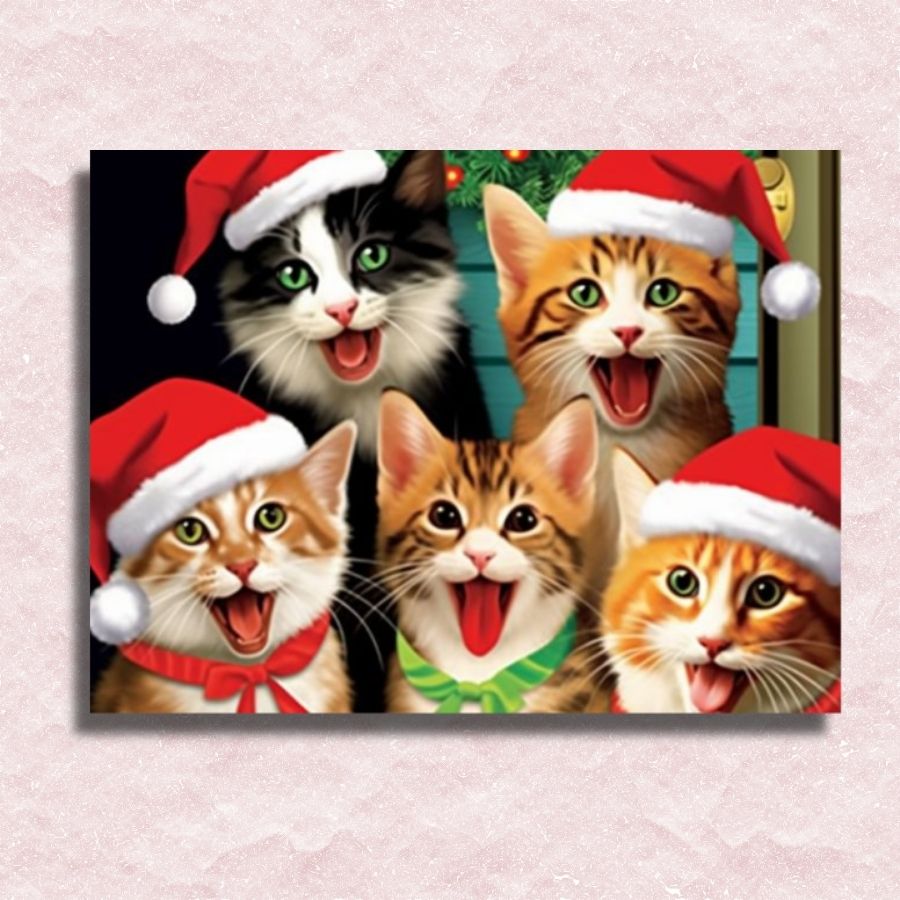 Christmas Cats Canvas - Painting by numbers shop