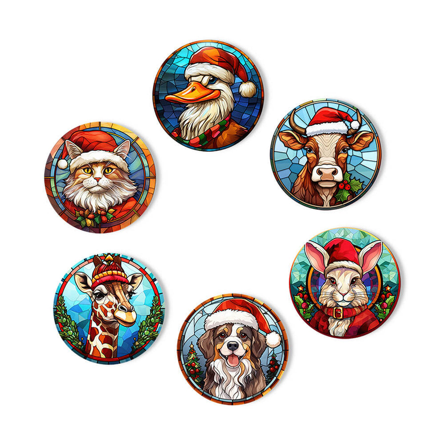 Christmas Fun Coasters 6 Pack Paint by Numbers - Paint by numbers