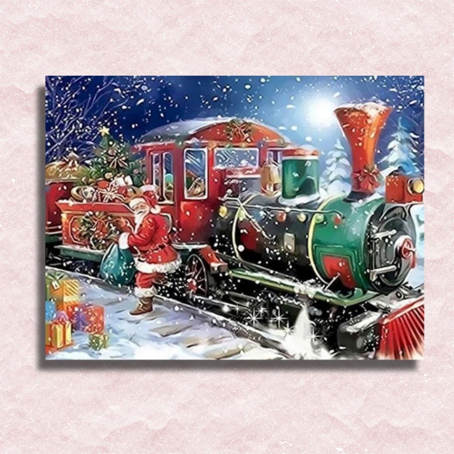 Christmas Train Canvas - Painting by numbers shop
