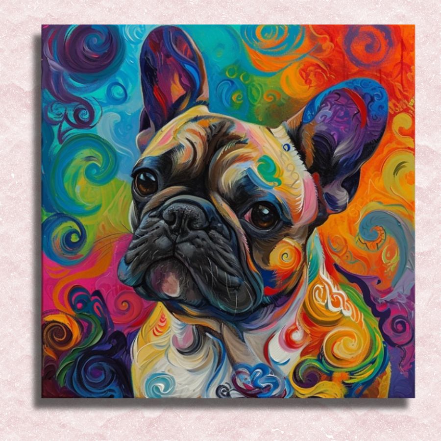 Color Splash Bulldog Canvas - Painting by numbers shop