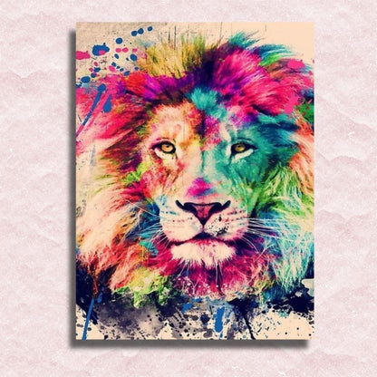 Kleurgekleurd leeuwendoek - Winkel op nummer schilderen