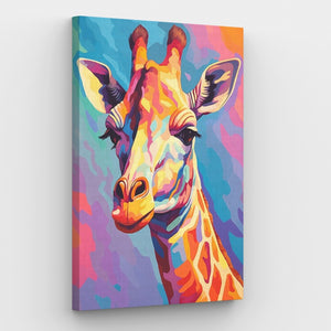 Kleurrijk Giraffe Canvas - Schilderen op nummer winkel