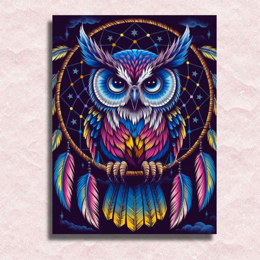 Colorful Owl Dreamcatcher Canvas - Paint by numbers