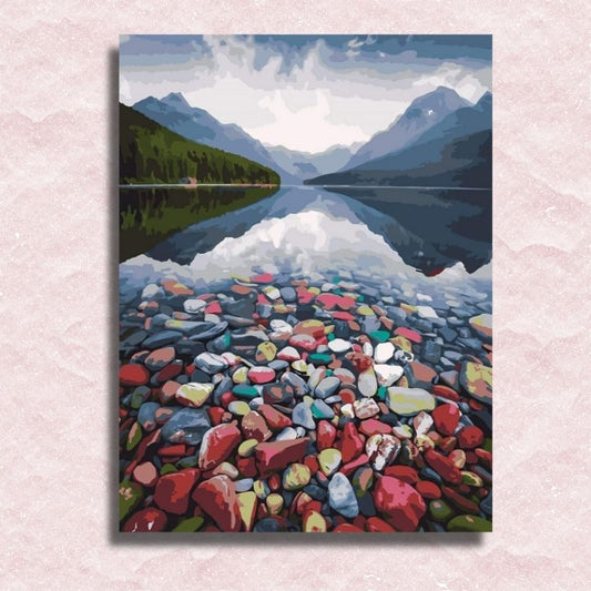 Kleurrijke Pebbles Landscape Canvas - Schilderen op nummer winkel