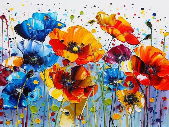 Colorful Poppies - Painting by numbers shop