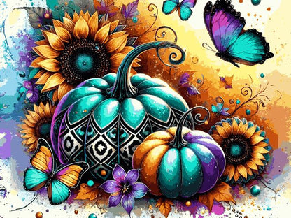 Radiant Pumpkin Series Colorful - Paint by numbers