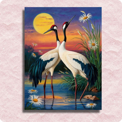 Cranes Canvas - Paint by numbers