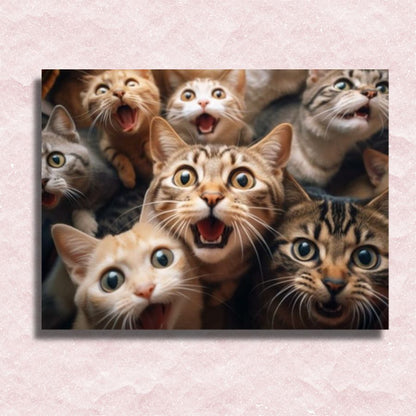 Crazy Cats Group Canvas - Schilderen op nummer winkel