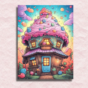 Cupcake House Canvas - Schilderen op nummer winkel