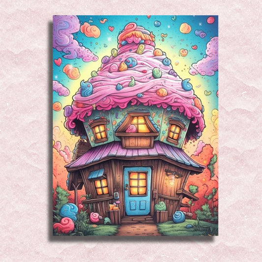 Cupcake House Canvas - Schilderen op nummer winkel