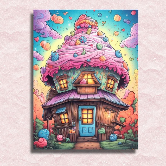 Cupcake House Canvas - Paint by numbers