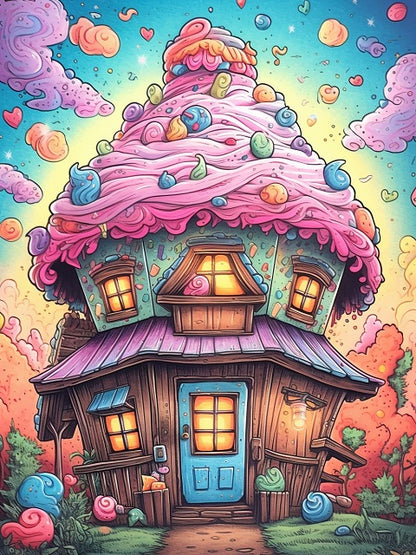 Cupcake House - Winkel voor schilderen op nummer