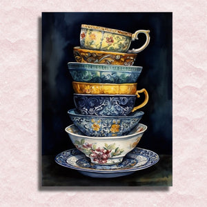 Cups Tower Canvas - Painting by numbers shop