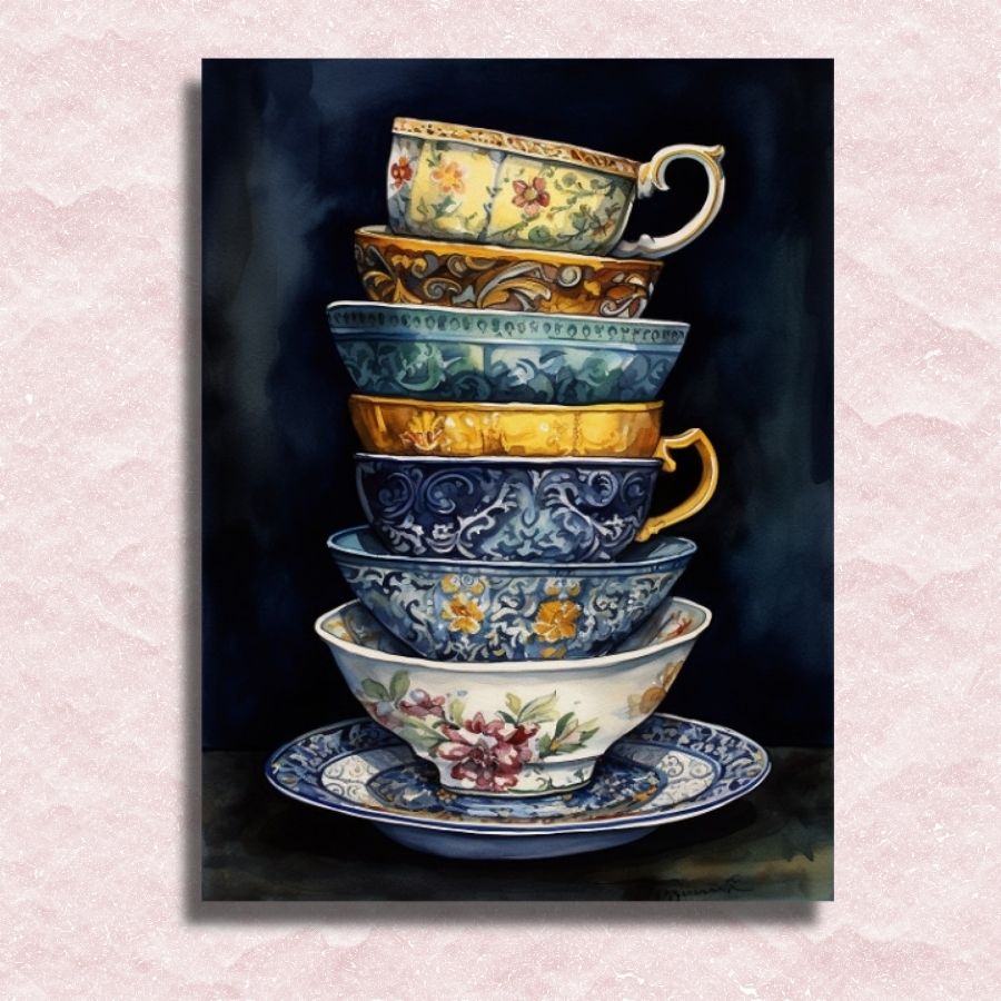 Cups Tower Canvas - Painting by numbers shop