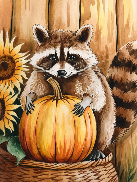 Cute Raccoon - Paint by numbers