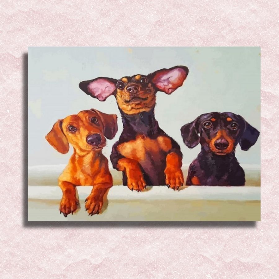 Dachshunds Dogs Canvas - Painting by numbers shop