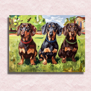 Dachshunds Dogs Canvas - Paint by numbers