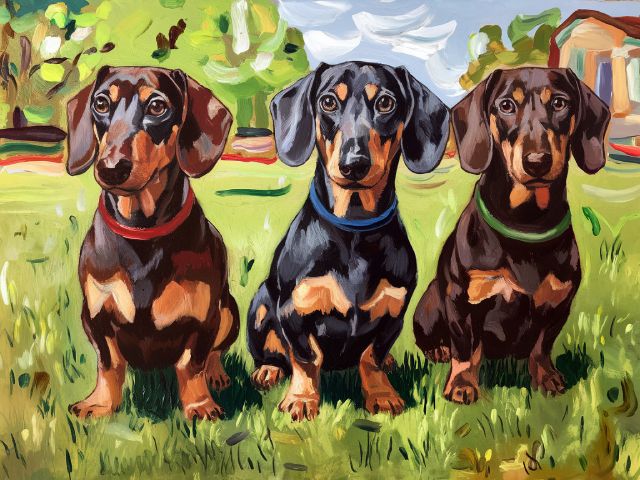 Dachshunds Dogs - Paint by numbers